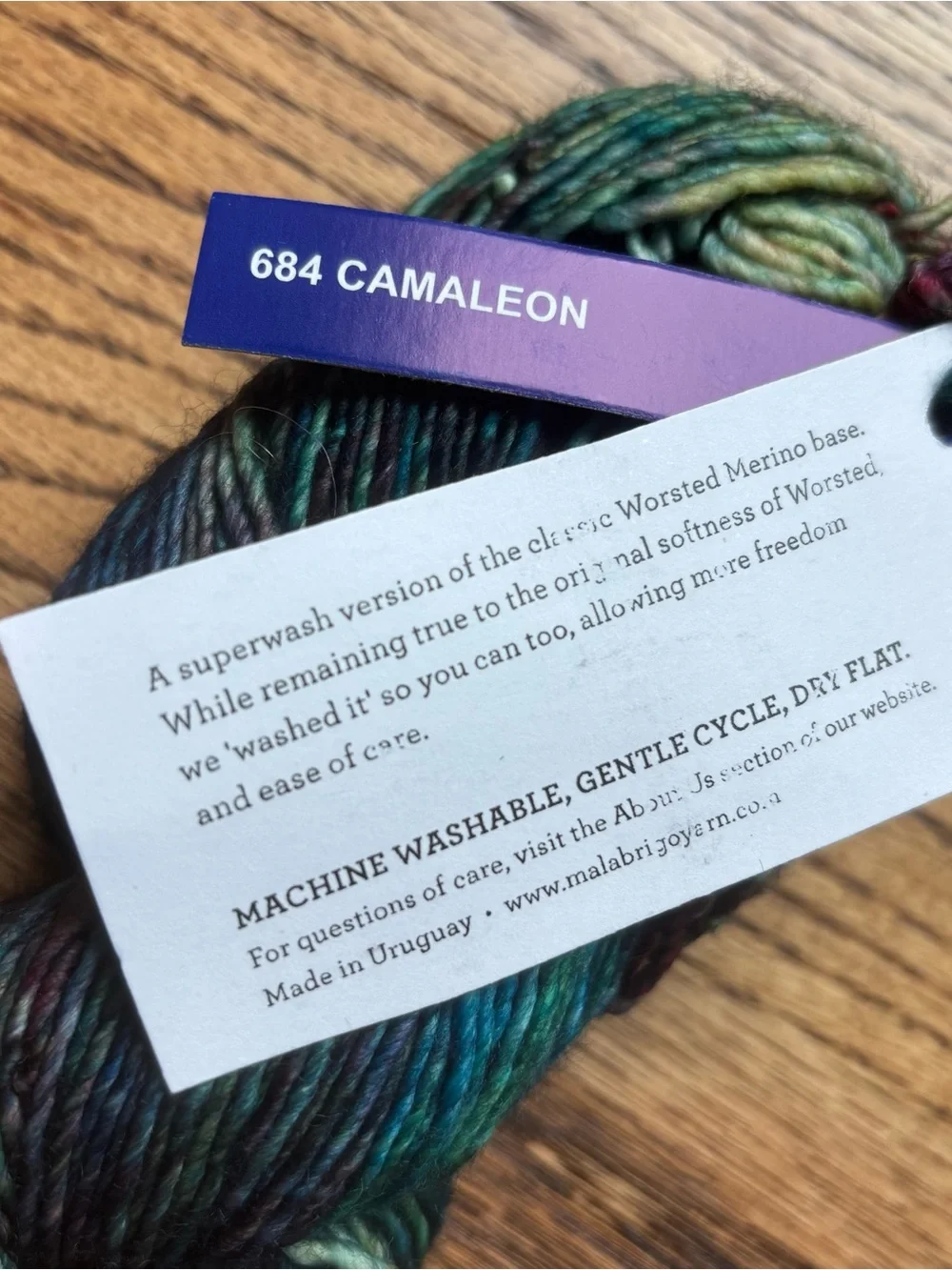 Malabrigo Yarn Washted 684 Camaleon Green Teal 100% SW Merino Wool Single Ply
